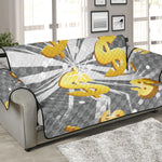 Golden Dollar Sign Explosion Print Sofa Protector