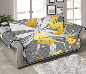 Golden Dollar Sign Explosion Print Sofa Protector