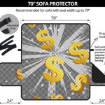 Golden Dollar Sign Explosion Print Sofa Protector