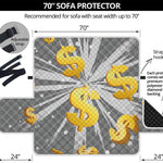 Golden Dollar Sign Explosion Print Sofa Protector