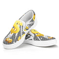 Golden Dollar Sign Explosion Print White Slip On Sneakers