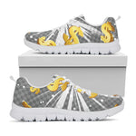 Golden Dollar Sign Explosion Print White Sneakers