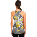 Golden Dollar Sign Explosion Print Women's Racerback Tank Top