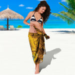 Golden Egyptian Pharaoh Print Beach Sarong Wrap