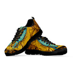 Golden Egyptian Pharaoh Print Black Sneakers