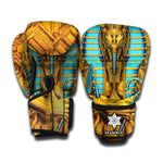 Golden Egyptian Pharaoh Print Boxing Gloves