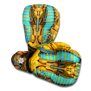 Golden Egyptian Pharaoh Print Boxing Gloves