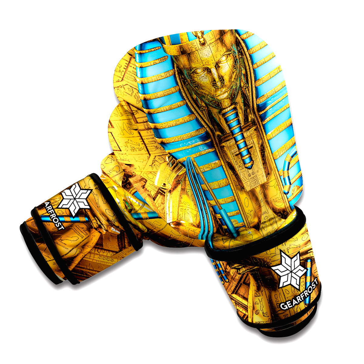 Golden Egyptian Pharaoh Print Boxing Gloves