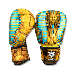 Golden Egyptian Pharaoh Print Boxing Gloves