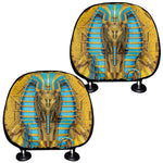 Golden Egyptian Pharaoh Print Car Headrest Covers