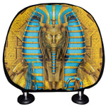 Golden Egyptian Pharaoh Print Car Headrest Covers