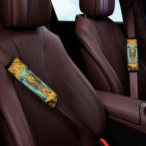 Golden Egyptian Pharaoh Print Car Seat Belt Covers