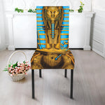 Golden Egyptian Pharaoh Print Dining Chair Slipcover