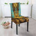 Golden Egyptian Pharaoh Print Dining Chair Slipcover