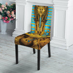 Golden Egyptian Pharaoh Print Dining Chair Slipcover