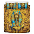 Golden Egyptian Pharaoh Print Duvet Cover Bedding Set