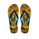 Golden Egyptian Pharaoh Print Flip Flops