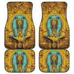 Golden Egyptian Pharaoh Print Front and Back Car Floor Mats