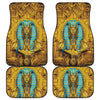 Golden Egyptian Pharaoh Print Front and Back Car Floor Mats