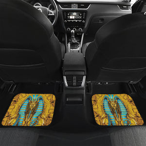 Golden Egyptian Pharaoh Print Front and Back Car Floor Mats