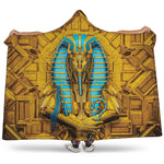 Golden Egyptian Pharaoh Print Hooded Blanket