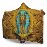 Golden Egyptian Pharaoh Print Hooded Blanket