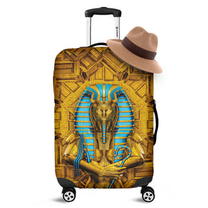 Golden Egyptian Pharaoh Print Luggage Cover