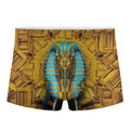 Golden Egyptian Pharaoh Print Men's Boxer Briefs