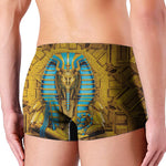 Golden Egyptian Pharaoh Print Men's Boxer Briefs