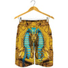 Golden Egyptian Pharaoh Print Men's Shorts