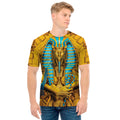 Golden Egyptian Pharaoh Print Men's T-Shirt
