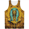 Golden Egyptian Pharaoh Print Men's Tank Top