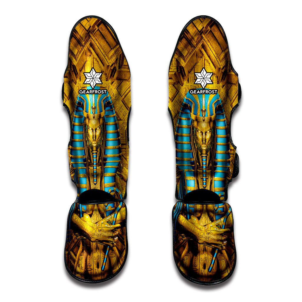 Golden Egyptian Pharaoh Print Muay Thai Shin Guard