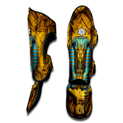 Golden Egyptian Pharaoh Print Muay Thai Shin Guard