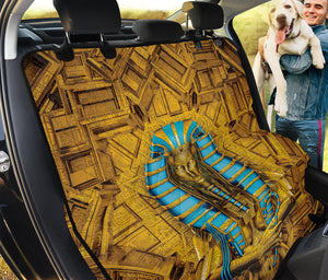 Golden Egyptian Pharaoh Print Pet Car Back Seat Cover