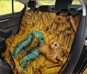 Golden Egyptian Pharaoh Print Pet Car Back Seat Cover