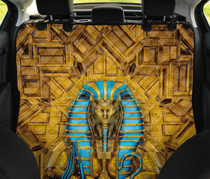 Golden Egyptian Pharaoh Print Pet Car Back Seat Cover