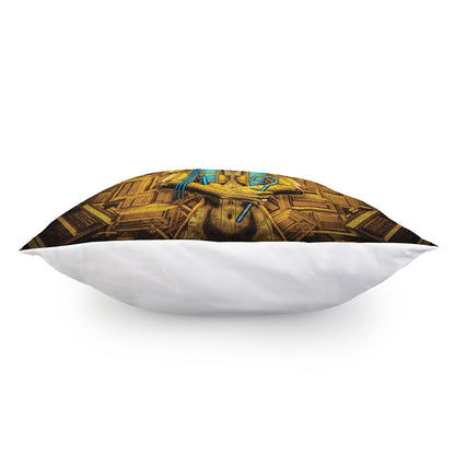 Golden Egyptian Pharaoh Print Pillow Cover