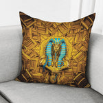 Golden Egyptian Pharaoh Print Pillow Cover
