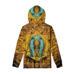 Golden Egyptian Pharaoh Print Pullover Hoodie