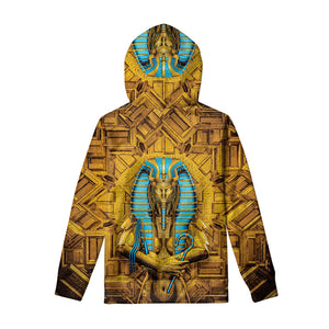 Golden Egyptian Pharaoh Print Pullover Hoodie