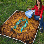 Golden Egyptian Pharaoh Print Quilt