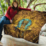 Golden Egyptian Pharaoh Print Quilt