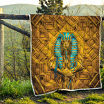 Golden Egyptian Pharaoh Print Quilt