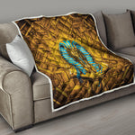 Golden Egyptian Pharaoh Print Quilt