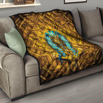 Golden Egyptian Pharaoh Print Quilt