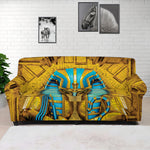 Golden Egyptian Pharaoh Print Sofa Cover