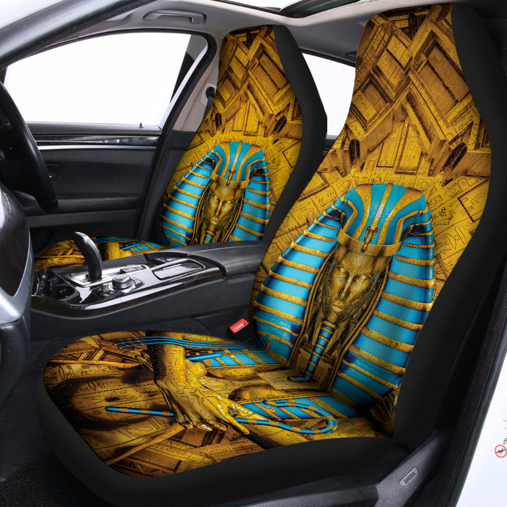 Golden Egyptian Pharaoh Print Universal Fit Car Seat Covers