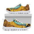 Golden Egyptian Pharaoh Print White Running Shoes