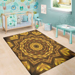 Golden Kaleidoscope Print Area Rug